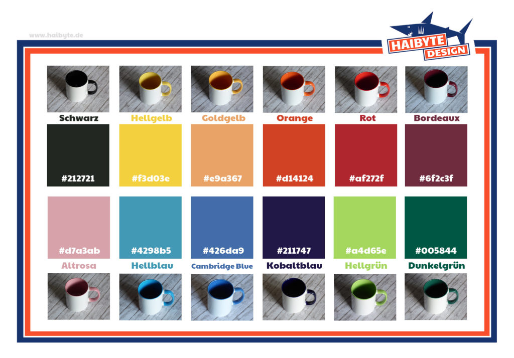 Tassen Farben Auswahl