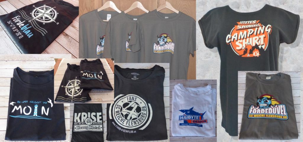 T-Shirts Hoodies und Poloshirts bedruckt